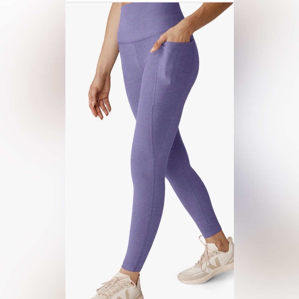 Spacedye Out Of Pocket High Waisted Midi Legging, Indigo Heather, Size Small - Picture 2 of 7